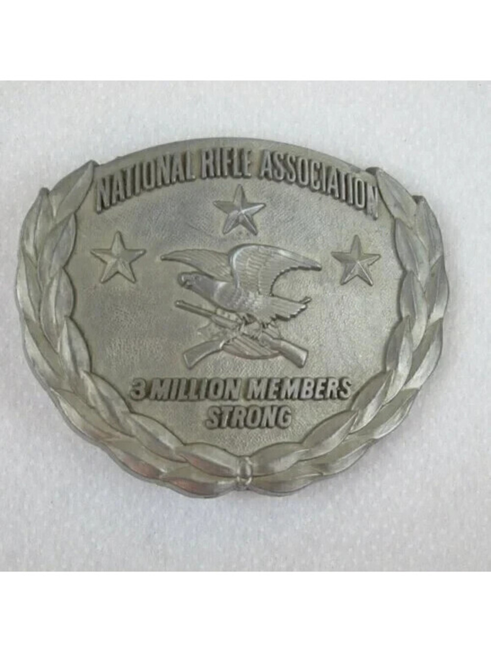 Vintage NRA National Rifle Association Metal Belt Buckle 3 Million Member Strong
